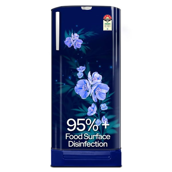 Godrej 180 L 5 Star Turbo Cooling Technology, 24 Days Farm Freshness Direct Cool Single Door Refrigerator With Base Drawer (RD EDGENEO 207E TDF MP BL, Maple Blue)