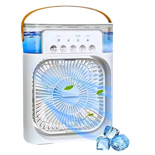 DRUMSTONE 𝟏𝟓-𝐘𝐞𝐚𝐫 𝐖𝐚𝐫𝐫𝐚𝐧𝐭𝐲 | Portable USB Air Cooler | Rechargeable 3-Speed Fan with Mist Spray | Silent | LED Lights | Timer | Battery Powered for Home, Office, Outdoor | 𝐖𝐡𝐢𝐭𝐞