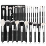 BEILI 30Pcs Professional Makeup Brush Set Original Natural-Synthetic Kabuki Foundation, Face Powder, Highlighter, Contour, Eye Shadow, Eyebrow, Eyeliner, Makeup Tools Kit (Classic Black)…