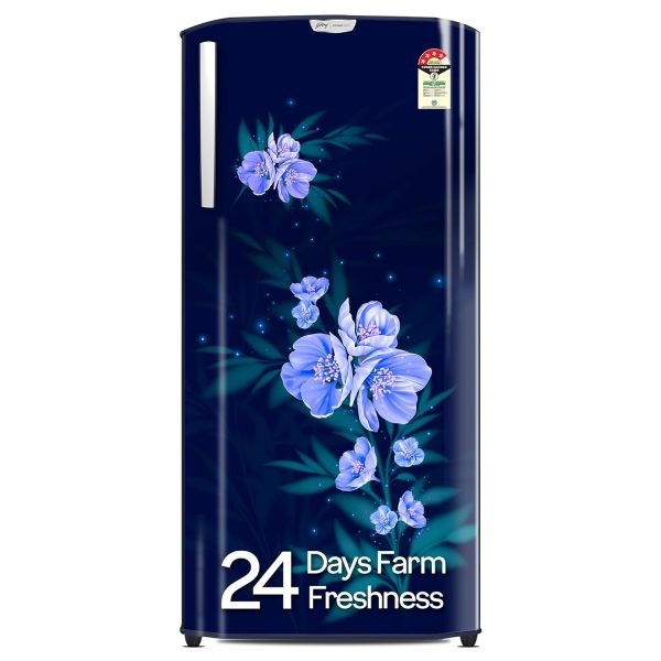Godrej 180 L 4 Star Turbo Cooling Technology, 24 Days Farm Freshness Direct Cool Single Door Refrigerator (RD EDGENEO 207D THF MP BL, Maple Blue)