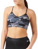 Reebok Women's Satin 91% Pes/9% El-Interlock-Hydrophilic Finish/Print-Digital Sublimation-Disperse Classic Workout Sports Bra