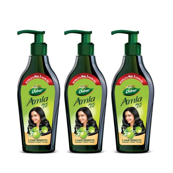 Dabur Amla Hair Oil - 550ml (Pack of 3) | For Strong, Long and Thick hair | Nourishes Scalp | Controls Hair Fall, Strengthens Hair & Promotes Hair Growth