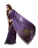 Yashika Women's Bollywood Satin Moss With Swarovski Stone Saree with Blouse |saree for Women | Silk Saree | New Sari | Latest Saree