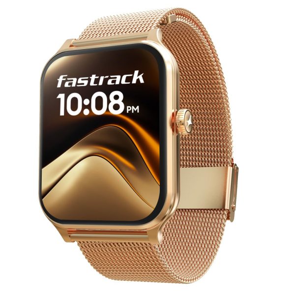 Fastrack New Limitless Classic|Large 1.91" Super UltraVU Display|Functional Crown|Highest 320x385 Pixel Resolution|SingleSync BT Calling|100+ Sports Modes|Metal Case Premium Smartwatch - Rose Gold