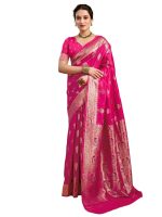 Satrani Women's Banarasi Silk Weaving Saree with Unstitched Blouse Piece