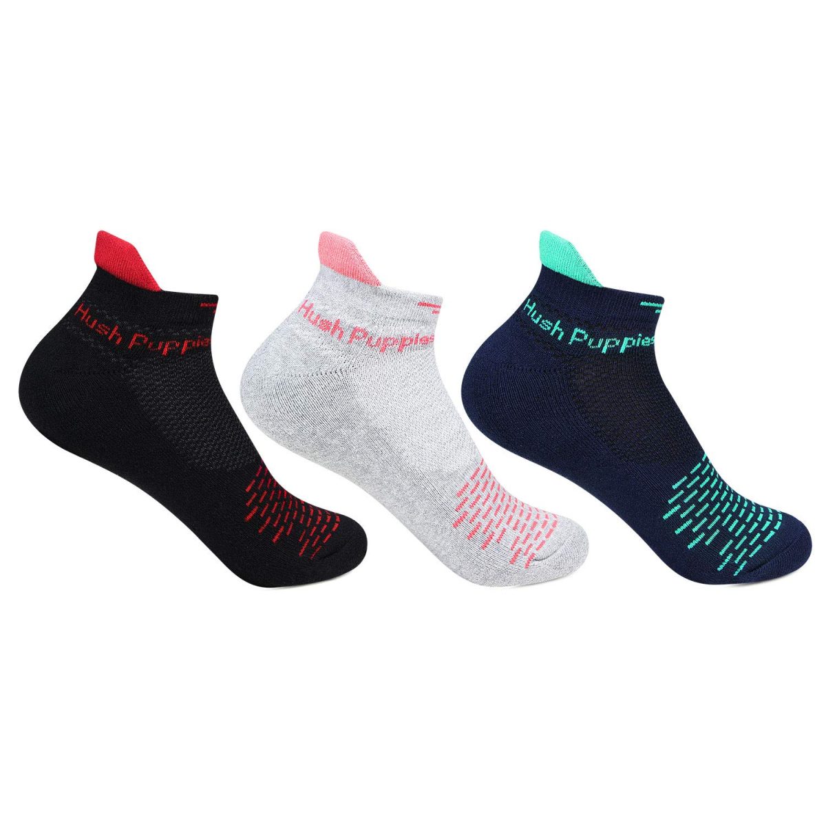 Hush Puppies Women's Cotton Ankle Socks (Pack of 3) (BROHPG-08-PO3_Multicolor_Free Size)