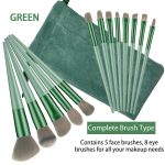 13 pcs Makeup Brushes Set with Beauty Blender, Eyeshadow Brush Set with Cloth Bag and 4 pcs Boxed Makeup Sponges for Foundation