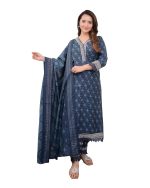 KLOSIA Viscose Women Straight Kurta and Pant Set with Dupatta