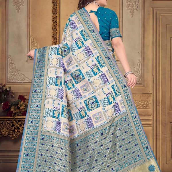 YATHARTH TRADING Cotton Silk Regular Fit Modern Sarees for Women with Unstitched Blouse |sarees for women | saree for wedding | cotton silk saree|Silk saree pure silk| saree| Design, 5.5m Length