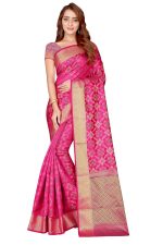 Trendy Store Women's Jacquard Silk Blend Saree With blouse piece