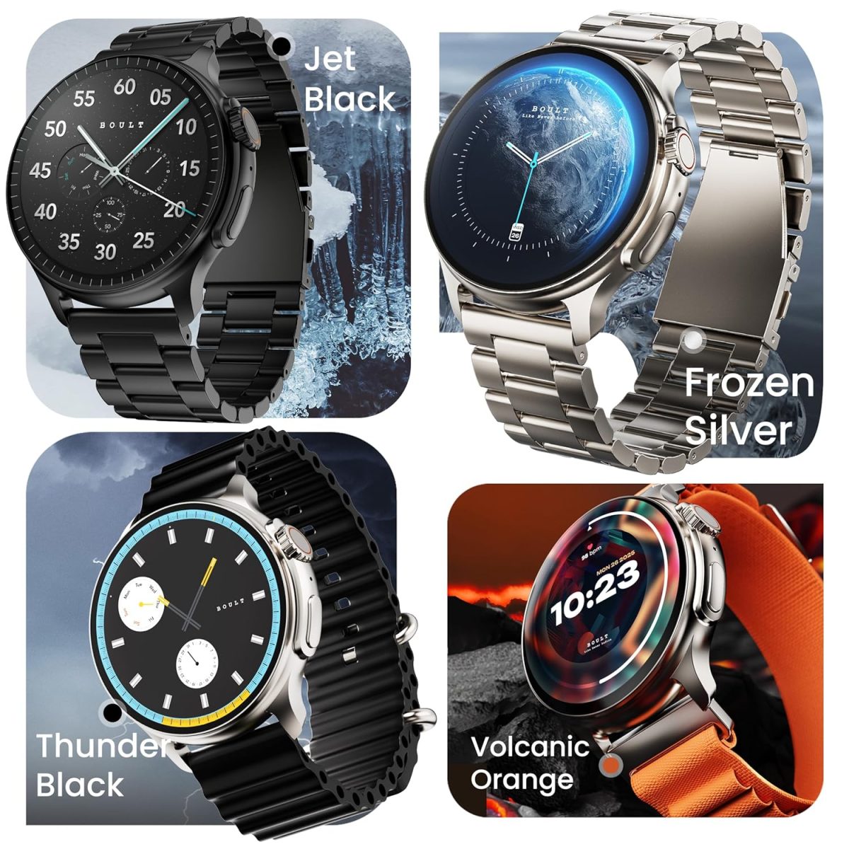 Boult Crown R Pro Smart Watch 1.43''HD AMOLED, Bluetooth Calling, Working Crown, Zinc Alloy Frame, 600 Nits Brightness, AI Voice Assistant, SpO2 Monitoring, 120+ Sports Mode (Jet Black) - Image 2