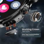 Boult Crown R Pro Smart Watch 1.43''HD AMOLED, Bluetooth Calling, Working Crown, Zinc Alloy Frame, 600 Nits Brightness, AI Voice Assistant, SpO2 Monitoring, 120+ Sports Mode (Jet Black) - Image 4