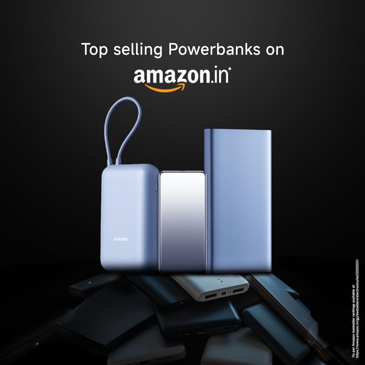 Xiaomi Pocket Power Bank 10000mAh 22.5W Fast Charging|Inbuilt Cable|Slim & Compact|Power Delivery|QC 3.0|Type-C Input & Output|3 Output Ports|Blue|Supports Android,Apple,Tablets,Earbuds,Watches - Image 3