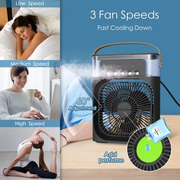 Mabron (Summer Season 12 Year Warranty) Transform your environment with the Portable Air Conditioner Fan,this USB-powered mini AC adesk fan and mini cooler_Multicolor