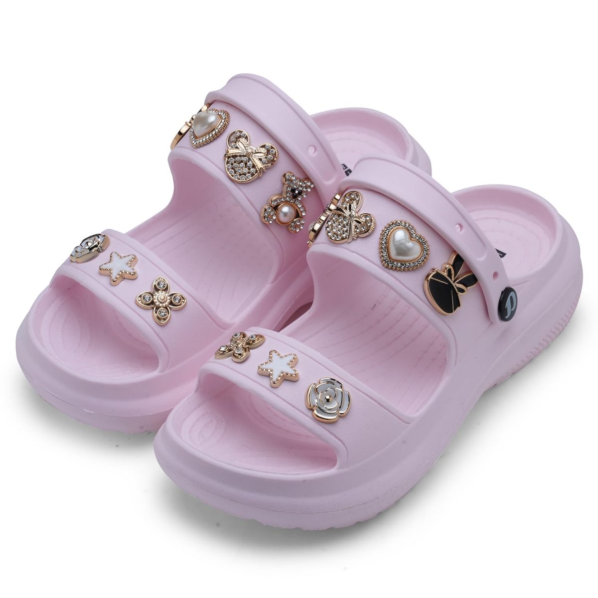 DOCTOR EXTRA SOFT Women's Metallic Charms Fashion Slippers/Sandals With Adjustable Back Strap|Comfortable|Lightweight|Stylish & Anti-Skid|Waterproof Casual Beach Slides Mules Girls & Ladies D-533 - Image 6