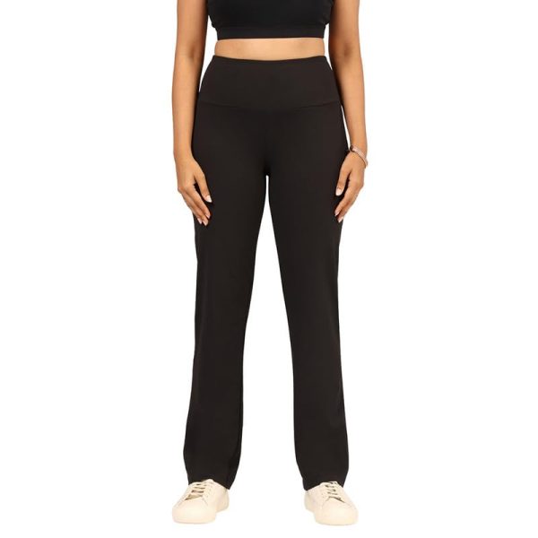 BlissClub Ultimate Straight Pants Trousers for Women with High Waist, Formal Pant for Women Office Wear with Wide Waistband
