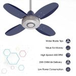 ACTIVA ORNET 600mm Ceiling Fan, 850 RPM High Speed Air Delivery with 4 Blades, Anti-Dust Coating, 2 Years Warranty - Silver Blue - Image 5