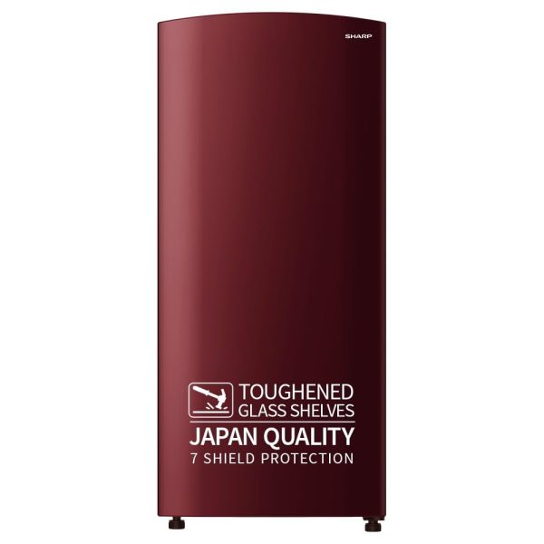 SHARP 187 L Direct Cool Single Door 2 Star Refrigerator |Japan 7 Shield Protection|60 Mins Fast Ice |(2024 model, Solid Red, SJ-DF207N2-PRS)