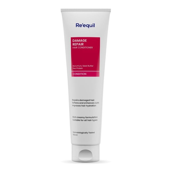 RE' EQUIL Damage Repair Conditioner With Murumuru & Pea Protein | Silicone Free Conditioner | Repairs, Nourishes, And Detangles Hair | Great For Curly, Damaged Hair | 150Ml,1 Count