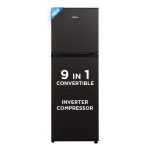 Midea 233 L 3 Star, Frost Free Convertible 9 in 1, Real Inverter Double Door Refrigerator (MDRT359FGI28, Jazz Black)