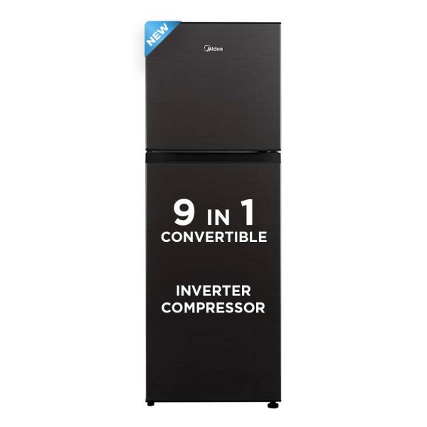 Midea 233 L 3 Star, Frost Free Convertible 9 in 1, Real Inverter Double Door Refrigerator (MDRT359FGI28, Jazz Black)