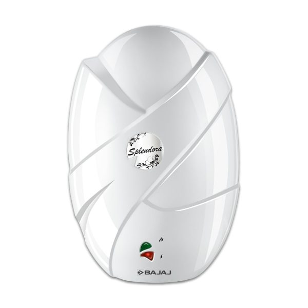 Bajaj Splendora 3L 3KW Vertical Instant Water Heater For Home | Geyser For Bathroom & Kitchen | High Grade SS Tank | Copper Heating Element | 1-Yr Product 2-Yr Element 5-Yr Tank Warranty 【White】