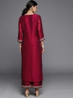 Libas Women's Yoke Design Silk Straight Kurta - Image 3