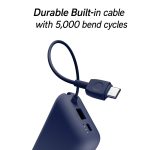 Xiaomi Pocket Power Bank 10000mAh 22.5W Fast Charging|Inbuilt Cable|Slim & Compact|Power Delivery|QC 3.0|Type-C Input & Output|3 Output Ports|Blue|Supports Android,Apple,Tablets,Earbuds,Watches - Image 5