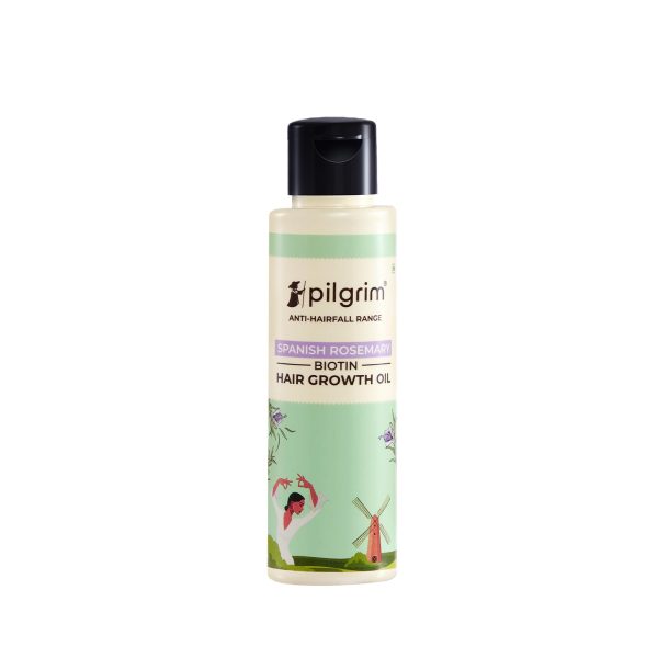 Pilgrim Spanish Rosemary & Biotin HairGrowth Oil to Control Hair Fall & Strengthens Hair 100ml | Rosemary essential oil for hairgrowth | Reduces Hairfall | Strengthens Hair I For Women and Men