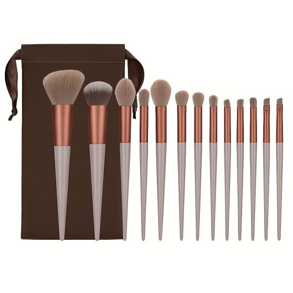 Jiffix 13-Piece Professional Makeup Brush Set with Soft Synthetic Bristles for Foundation, Blush, Eyeshadow, Contour & Highlight – Travel-Friendly Cosmetic Brushes Kit with Pouch – Ideal for Beginners & Pros(Multicolor)