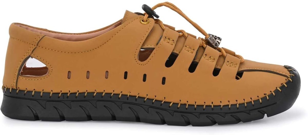 HATTOUN Synthetic Leather Comfortable for Men (Tan) - Image 4