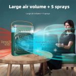 DRUMSTONE 𝟏𝟓 𝐘𝐄𝐀𝐑𝐒 𝐖𝐀𝐑𝐑𝐀𝐍𝐓𝐘 Mini Air Conditioner Fan with 3 Mist Modes | Battery-Powered & USB Charging | Lightweight | LED Light & Timer | deal for Home, Office, Bedroom (GREEN) - Image 2