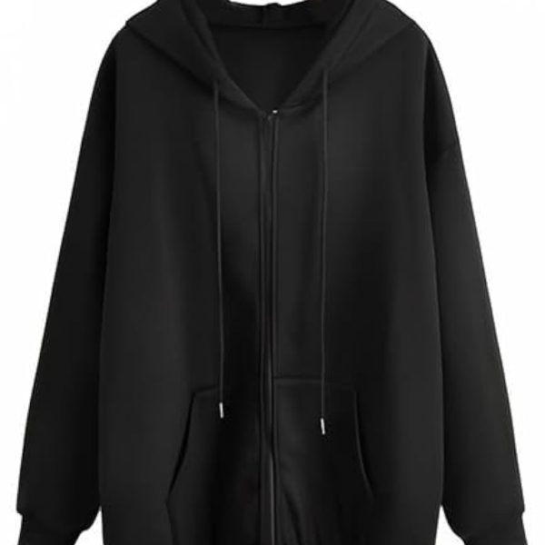 fabitto Casual Solid Full Sleeves Women Stylish Hooded Neck Fleece Zipper Hoodie for Winter