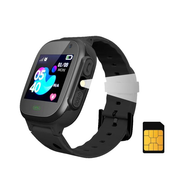 sekyo S2 Pro Calling Smart Watch for Kids | Kids SmartWatch for Boys & Girls | Location Tracking, Camera, SOS, Safe Zone | 4G/5G Sim Card Support | App Control | TXT/Voice SMS | Long Battery -Black