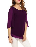 PLADO Women's and Girls Georgette Top Maroon - Image 3