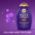 OGX Thick & Full + Biotin & Collagen Volumizing Shampoo for Thin Hair | Thickening with Vitamin B7, Collagen & Hydrolyzed Wheat Protein | Sulphate-Free Surfactants | Paraben-Free | 385ml - Image 4