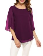 PLADO Women's and Girls Georgette Top Maroon - Image 4