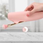 Hodaqe Travel Makeup Brush Holder, Magnetic Anti-fall Out Silicon Portable Cosmetic Face Brushes Holder, Soft Sleek and Waterproof Makeup Tools Organizer for Women - Image 3