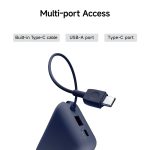 Xiaomi Pocket Power Bank 10000mAh 22.5W Fast Charging|Inbuilt Cable|Slim & Compact|Power Delivery|QC 3.0|Type-C Input & Output|3 Output Ports|Blue|Supports Android,Apple,Tablets,Earbuds,Watches - Image 8