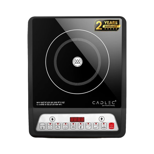 Cadlec CookMate_5 2000W Induction Cooktop with Crystal Glass | 7 Cooking Modes, Auto Shut-Off, Over-Heat Protection, LED Display, BIS Approved, 2-Year Warranty | Black