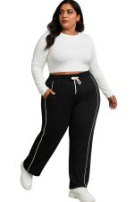 SAKHWALA Women's Track Pants | Plus Size Trackpants for Women | Stylish Gym & Yoga Pants | Striped Lounge Wear | Loose Fit Joggers | Casual Pyjamas