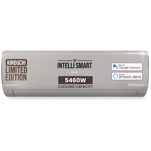 Haier Limited Edition 1.5 Ton 5 Star HEXA Inverter Smart Split AC (5460 Watts, Copper, Heavy Duty, Wi-Fi, 4-Way Swing, Frost Clean, HD Filter, Cools at 60°C-HSU19K-PZFM5BN-INV,Morning Mist)