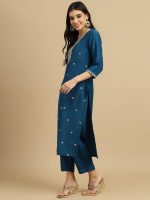 J TURRITOPSIS Women's Embroidered Chinon Kurta & Pant with Dupatta Ethnic Set - Image 4