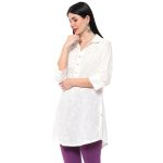 BIBA Women Cotton Straight Fit Embroidered Short Kurta - Image 2
