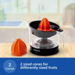 Philips Citrus Press Juicer HR2777/00, 0.5 Litre, 2 Sized Cones for different size fruit - Image 6