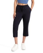 Jockey 1300 Women's Super Combed Cotton Elastane Stretch Slim Fit Printed Capri with Side Pockets