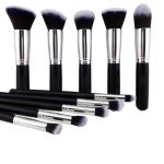 NAKEDPLUS Fiber Bristle Makeup Brushes Set - Black, 10 Piece Makeup Brush, 1 Pcs Makeup Sponge and 1 Pcs Makeup Brush Egg