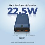 pTron Dynamo Surge 20000mAh 22.5W Fast Charging Power Bank, Supports VOOC/Wrap/Dash USB Charging, 20W PD Fast Charging, 3 Outputs, 1 Input & Multiple Layers of Protection,USB Type-C Input (Blue) - Image 2
