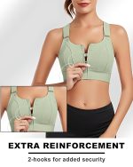 Fabluk Women Polyester Spandex High Impact Front Zip Sports Bra Fitness Criss Cross Back Crop Tops Tank Gym Yoga Workout, Size: M-4XL - Image 4