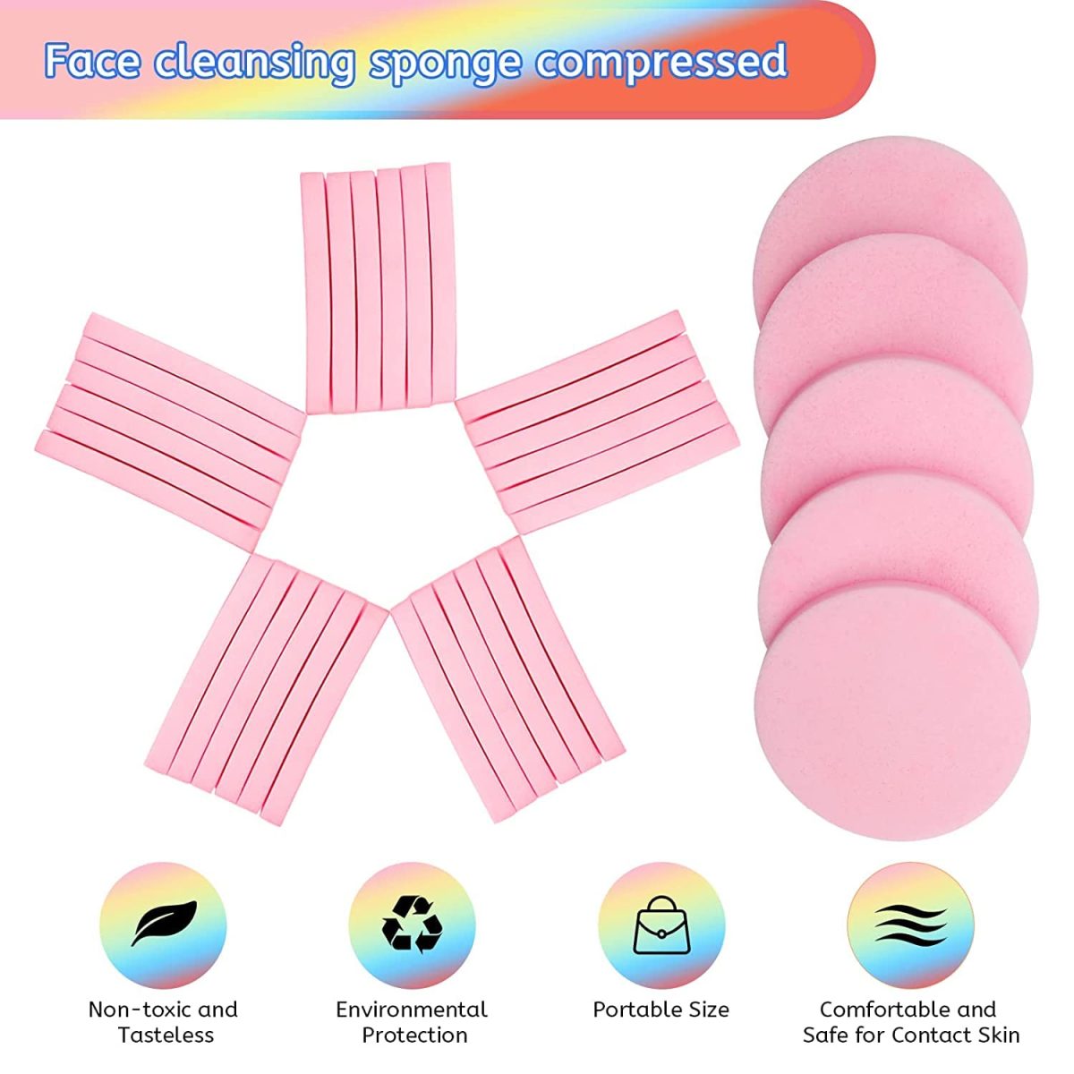 12-Count Facial Sponges Natural Face Sponges for Cleansing Professional Compressed Facial Sponges for Face Cleansing Used for Exfoliating and Makeup Removal - Image 7